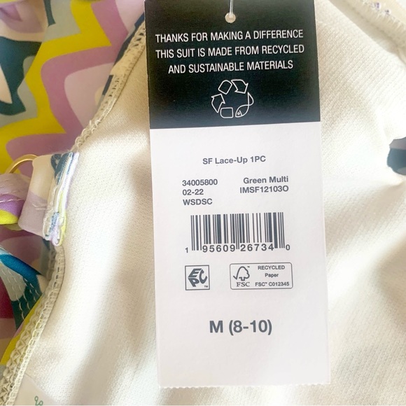 Sandflower One Piece Geometric Swimsuit Size M 8-10 - Picture 6 of 7